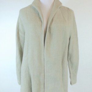 Eileen Fisher beige irish linen swing jacket top Petite L